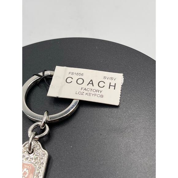 COACH LOZ Pave Lanyard Diamond Pink Enamel Keychain FOB
Purse Charm Tag New - Picture 5 of 8